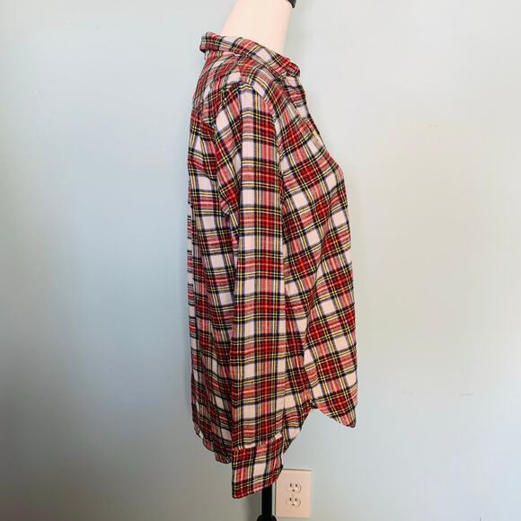 J. Crew Classic Fit Flannel Shirt in Snowy Stewart Tartan Plaid Size 8 - Picture 5 of 7